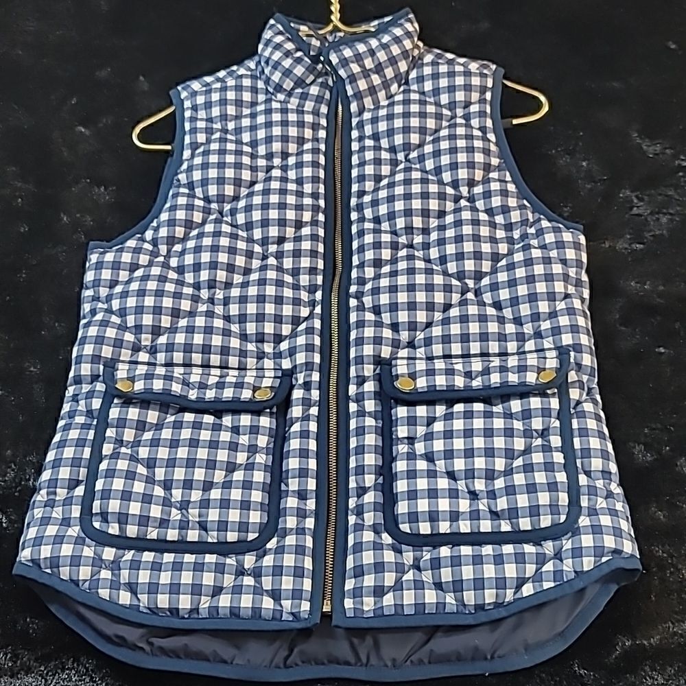 J.Crew Excursion Vest Navy Gingham - Picture 5 of 9